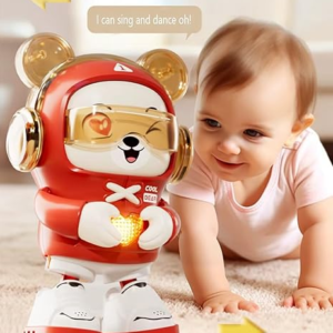 Uyir Mei Dancing Bear with Light and Musical Dancing Love Gesture Fun Moving Crawling Toy for Babies Age 6-12 Months Toddlers Toy and Kids (Blue)