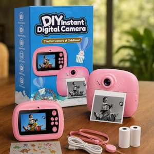 DIY Instant Print Minii Camera for Kids & Adults | Thermal Paper Printing Camera | 2.4” HD Screen | SD Card Support, Video Recording, Games & Music Player