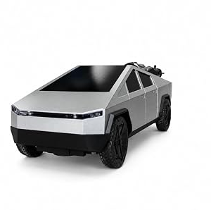 Tesla Cybertruck Model Car RC Toy with Realistic Smoke and Light Feature (Silver Black)