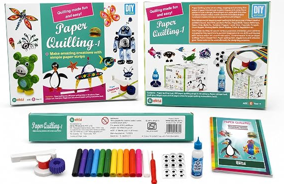 DIY Paper Quilling Kit Set-1 with 200 Strips & Crimper - Image 3
