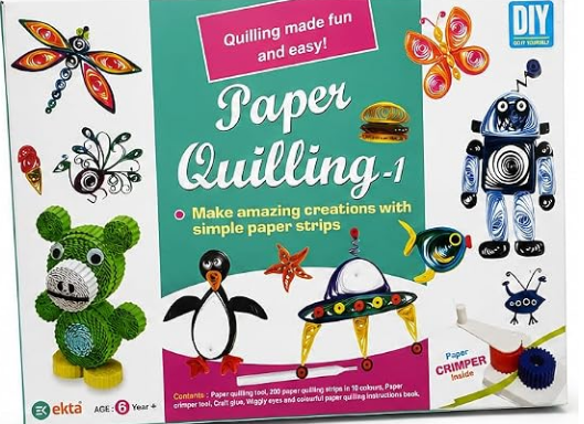 DIY Paper Quilling Kit Set-1 with 200 Strips & Crimper